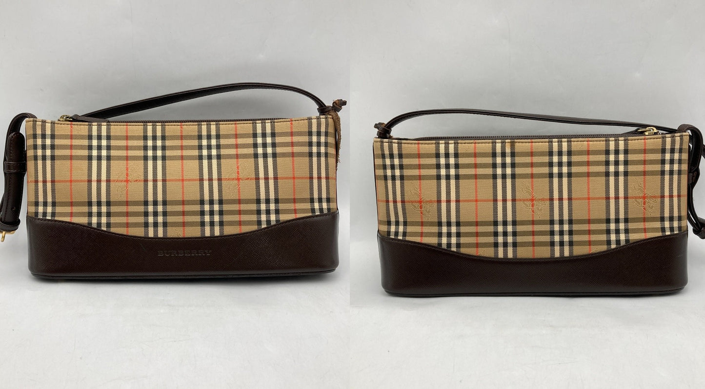 BURBERRY バーバリー ノバチェック シャドーホース ワンショルダーバッグ 中古 D4