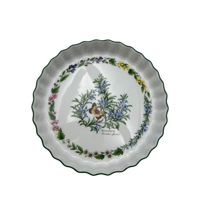 ROYAL WORCESTER ロイヤルウースター ハーブ ローズマリー キッシュプレート 皿 洋食器 ブランド 蝶々 フラワー 花 中古 W４