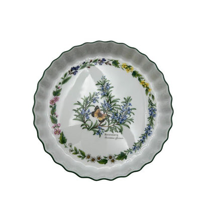 ROYAL WORCESTER ロイヤルウースター ハーブ ローズマリー キッシュプレート 皿 洋食器 ブランド 蝶々 フラワー 花 中古 W４