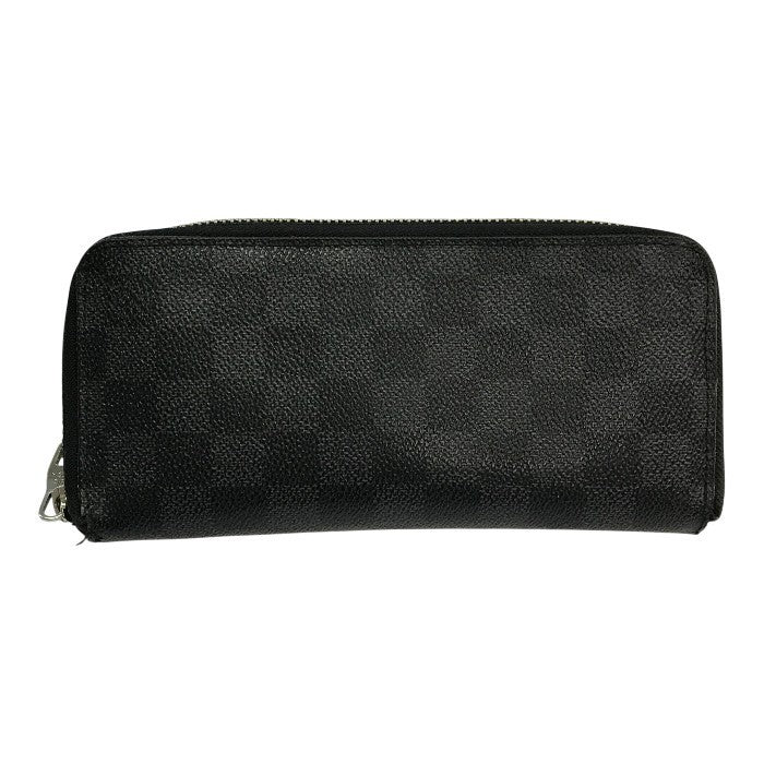 LOUIS VUITTON ルイヴィトン ダミエ グラフィット ジッピーウォレット・ヴェルティカル 長財布 メンズ ラウンドファスナー ジップ グレー N63095 中古 T1