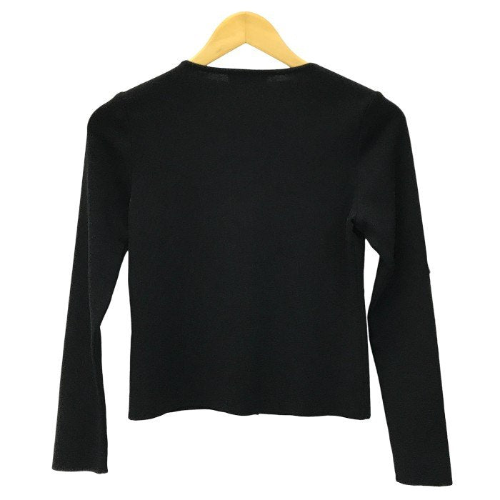 Rene basic ルネ カーディガン レディース 春秋 リブニット ビジューボタン ブラック 36サイズ 5012150 中古 T1