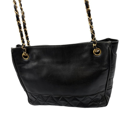CHANEL シャネル マトラッセ ラムスキン チェーン トートバッグ ブラック 鞄 ラムレザー ブランド レディース 中古 W1