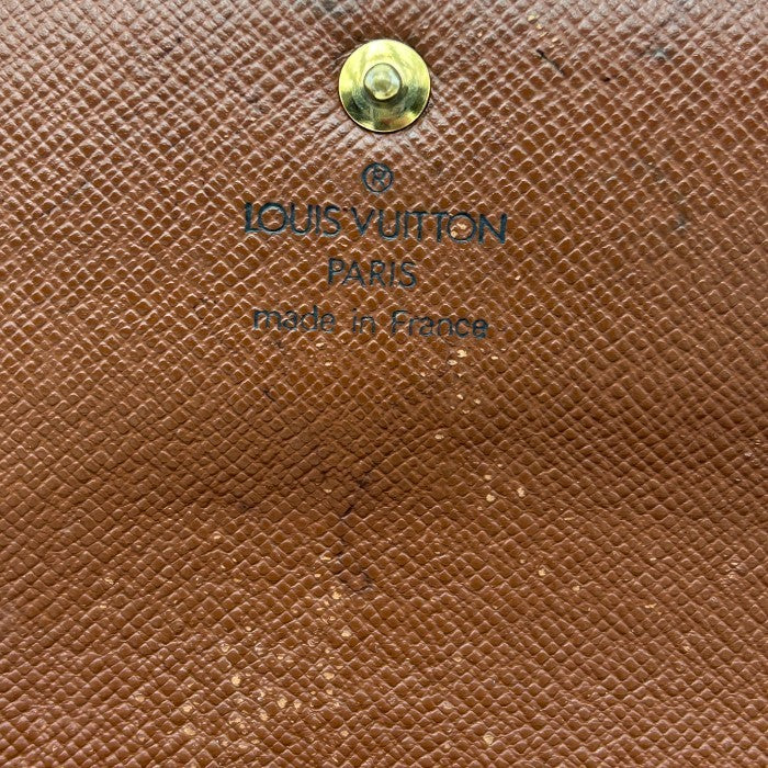 LOUIS VUITTON ルイヴィトン モノグラム ポルトモネクレディ 長財布 M61725 ブランド レディース メンズ 小銭入れ カード入れ 中古 Ｗ４