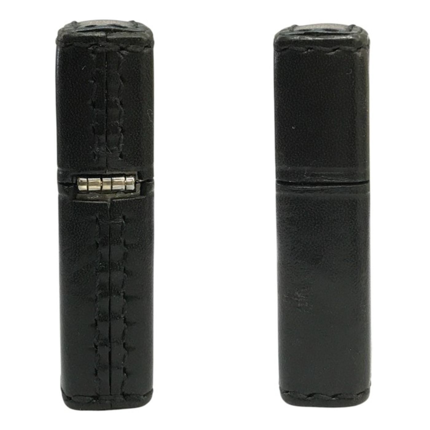 ZIPPO ジッポー 革巻き オイルライター レザー ブラック ロゴ シンプル コレクション 中古 T1