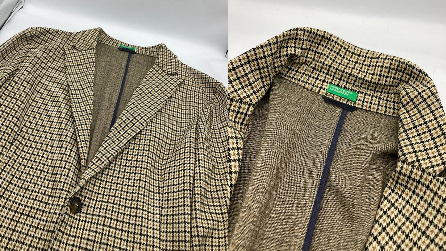UNITED COLORS OF BENETTON ベネトン ガンクラブチェック セットアップ サイズXL メンズ 中古 D4