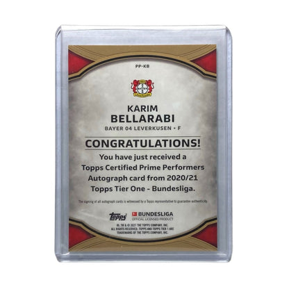TOPPS サッカーカード TIER 1 KARIM BELLARABI BAYER 04 LEVERKUSEN /25 #PP-KB 中古 IT2