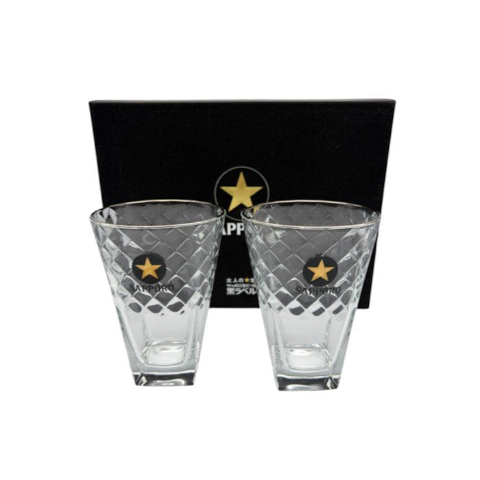 SAPPORO サッポロ生ビール 黒ラベル ペアグラス 酒器 タンブラー アルコール 食器 ビール 酒 中古 W1