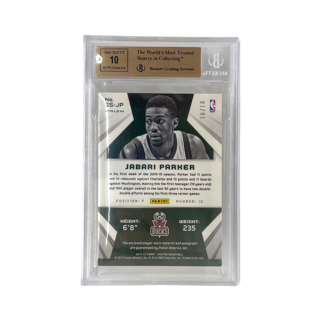 PANINI NBAカード SPECTRA SPECTACULAR SWATCHES SIGNATURES PRIZM GOLD JABARI PARKER 10/10 #SS-JP 中古 IT1