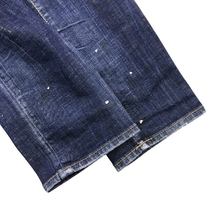 DSQUARED2 ディースクエアード デニムパンツ メンズ ジーンズ ボタンフライ ダメージ加工 インディゴブルー 48サイズ S74LB0871 S30342 中古 T1