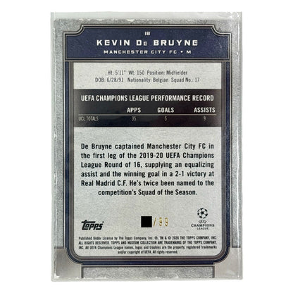 TOPPS サッカーカード MUSEUM COLLECTION KEVIN DE BRUYNE MANCHESTER CITY /99 #18 中古 IT1
