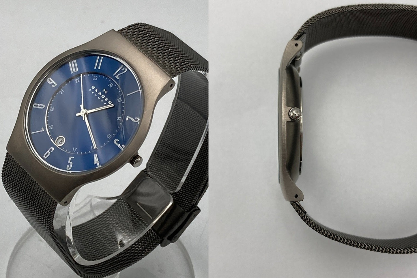 SKAGEN スカーゲン SUNDBY TITANIUM＆チャコールスチールメッシュウォッチ 233XLTTN 中古 D4