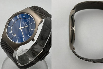 SKAGEN スカーゲン SUNDBY TITANIUM＆チャコールスチールメッシュウォッチ 233XLTTN 中古 D4