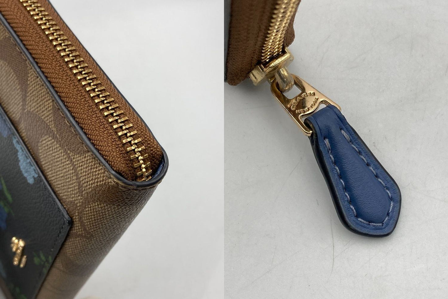 COACH コーチ シグネチャー 花柄ポケット ラウンドファスナー長財布 F73011 中古 4