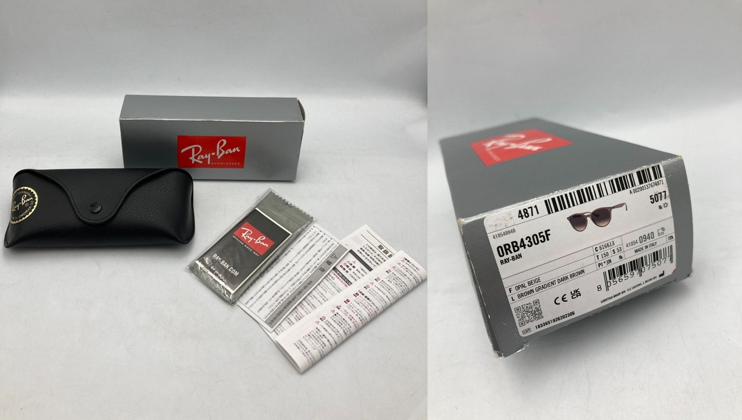 Ray Ban レイバン サングラス RB4305F 616613 53 オパールベージュ 中古 D4