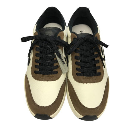 SANGACIO サンガッチョ にゅ BLOW スニーカー メンズ ローカット レザー ハンドメイド WHITE/BROWN 26.5cm 中古 T1