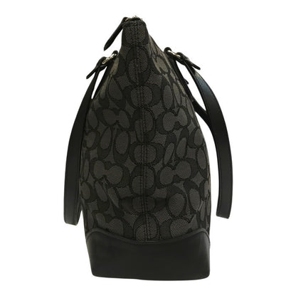 COACH コーチ シグネチャー トートバッグ レディース キャンバス/レザー ハンドバッグ A4収納可 グレー/ブラック F29958 中古 T1