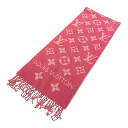 LOUIS VUITTON ルイヴィトン LVエセンシャル マフラー レディース 184×34cm ウール モノグラム フリンジ ピンク M78936 中古 T1