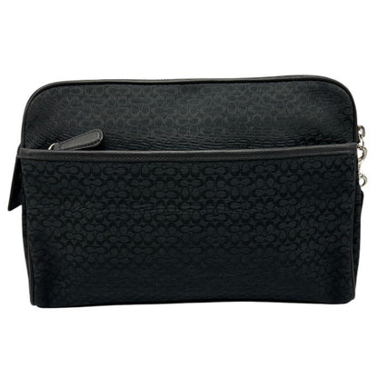 COACH コーチ ミニシグネチャー セカンドバッグ F05094 メンズ レディース ブラック お出かけ 中古 W４