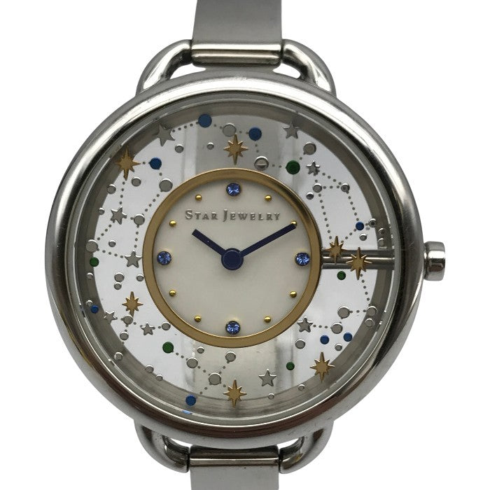 STAR JEWELRY スタージュエリー 腕時計 レディース アナログ クォーツ ラウンドフェイス 限定 星座 クリア シルバー/ホワイト 中古 T1