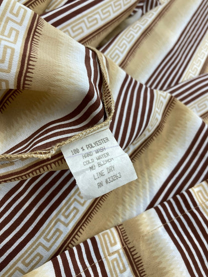 monzini COLLECTION 総柄 ストライプ 長袖シャツ アメリカ製 サイズXL 中古 D4