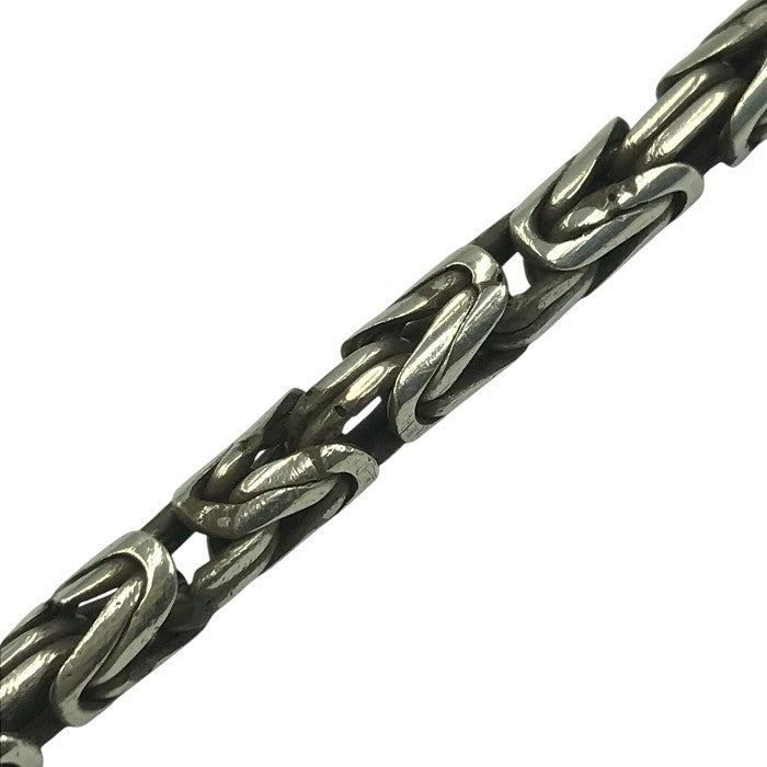 シルバー 925 ビザンチンチェーン ブレスレット メンズ バリチェーン いぶし仕上げ 銀 Silver 20cm 中古 T1