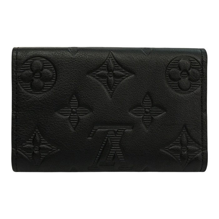 LOUIS VUITTON ルイヴィトン モノグラムシャドウ ミュルティクレ6 キーケース ユニセックス 6連 エンボス コンパクト ブラック M14825 中古 T1