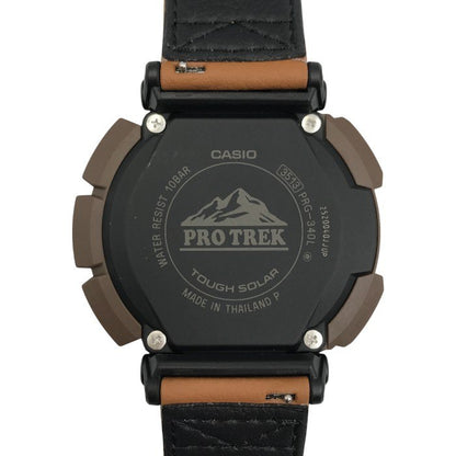CASIO カシオ PRO TREK 腕時計 メンズ タフソーラー 電波 デジタル 登山 アウトドア コンパス コヨーテブラウン/ブラック PRG-340L-5JF 中古 T1