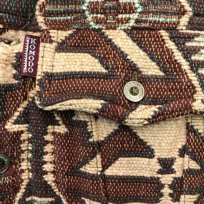 KOMODO コモド ジャケット メンズ コットン ネイティブ カバーオール 厚手シャツ ハンドメイド ベージュ/ブラウン Mサイズ 中古 T1