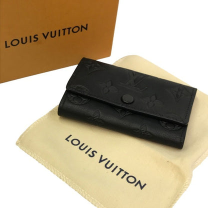 LOUIS VUITTON ルイヴィトン モノグラムシャドウ ミュルティクレ6 キーケース ユニセックス 6連 エンボス コンパクト ブラック M14825 中古 T1