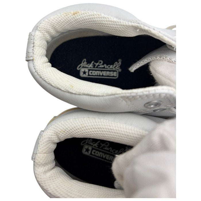 CONVERSE Jack Purcell コンバース ジャックパーセル オールレザー MID スニーカー 1CK503 27cm 靴 シューズ メンズ ホワイト 中古 W４