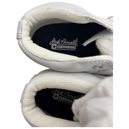 CONVERSE Jack Purcell コンバース ジャックパーセル オールレザー MID スニーカー 1CK503 27cm 靴 シューズ メンズ ホワイト 中古 W４