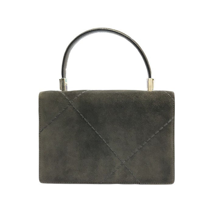 Salvatore Ferragamo フェラガモ ハンドバッグ レディース スウェード 2way ショルダーバッグ ミニサイズ ダークブラウン/グレー DY-219767 中古 T1