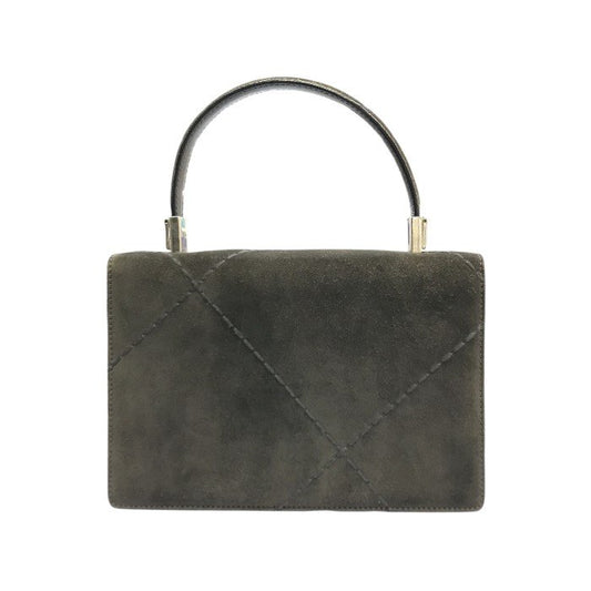 Salvatore Ferragamo フェラガモ ハンドバッグ レディース スウェード 2way ショルダーバッグ ミニサイズ ダークブラウン/グレー DY-219767 中古 T1