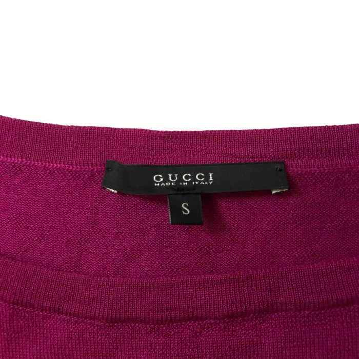 GUCCI グッチ ニット トップス レディース 長袖 ニット 薄手 ハート柄 ピンク系 Sサイズ セーター ブランド 秋 冬 中古 KW1
