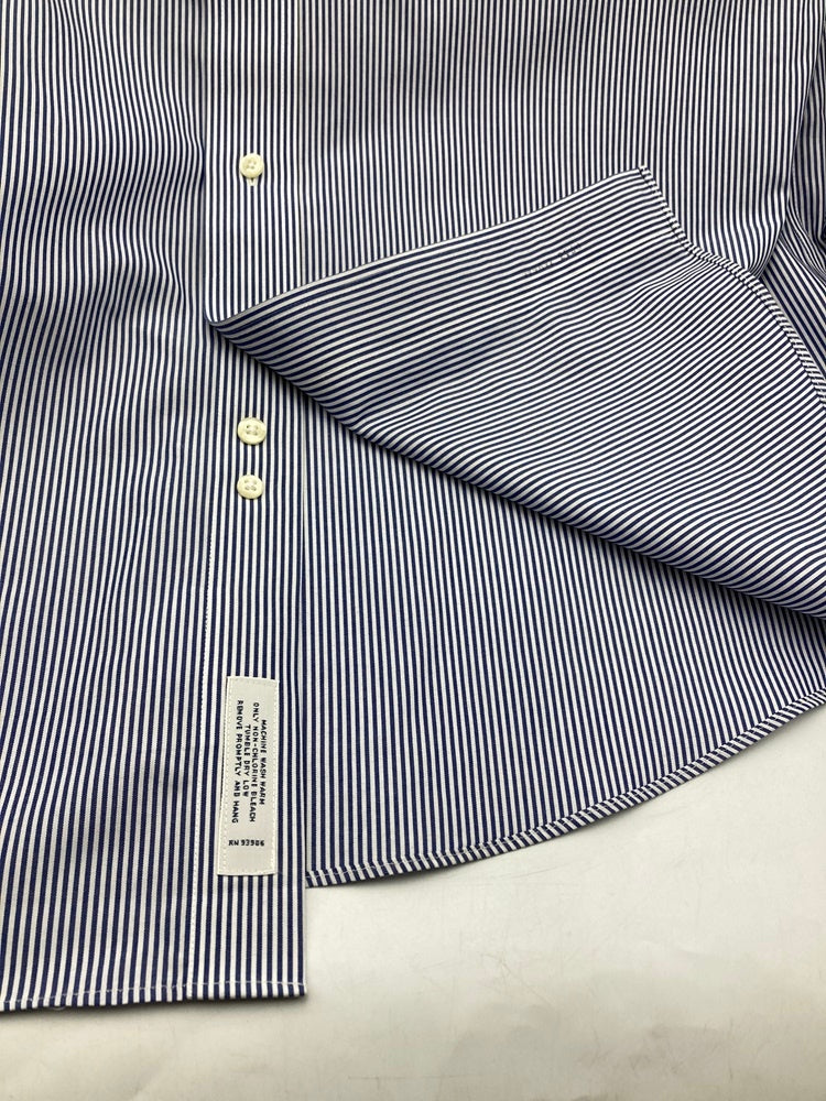 Brooks Brothers 346 ブルックスブラザーズ ボタンダウン ストライプ 長袖シャツ スリムフィット サイズ16 中古 D4