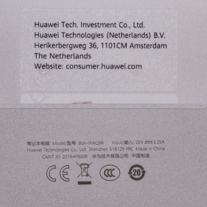 HUAWEI 15.6インチ ノートPC MateBook D 15 Boh-WAQ9R フランス語キーボード仕様 中古 a1