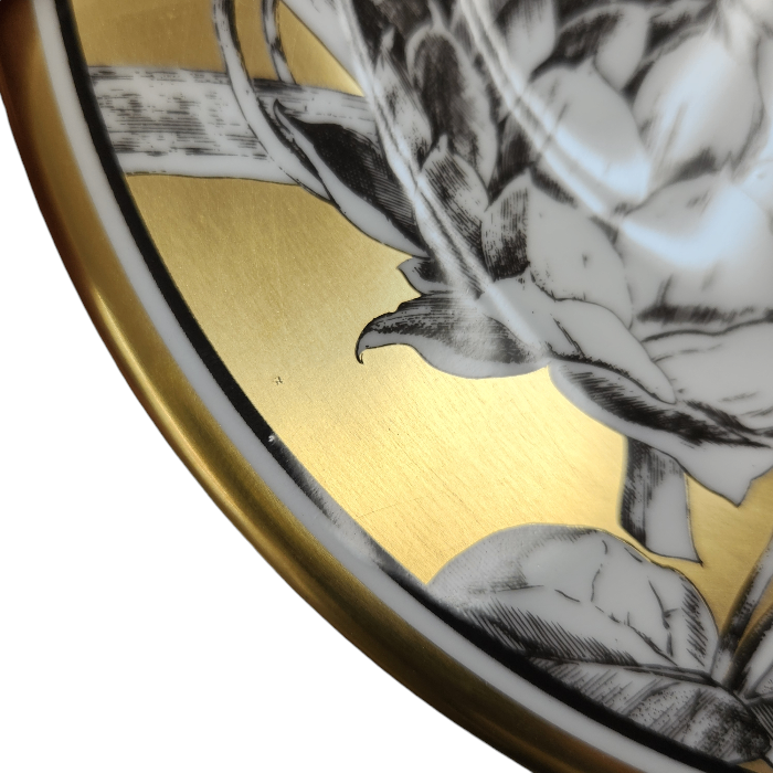 MINTON ミントン ROSENBORG ローゼンブルグ プレート 2枚セット 16.5cm ペア 陶磁器 金彩 花 ボタニカル ホワイト/ブラック/ゴールド ROSENB6P 中古 T1