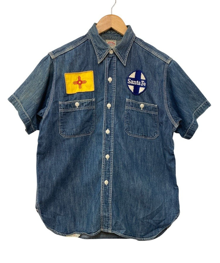 ジョー マッコイ 8HOUR UNION ワッペン 半袖 デニムシャツ メンズ 中古 D4