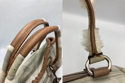 PELLE BORSA ペレボルサ ハラコ ハンドバッグ 中古 D4