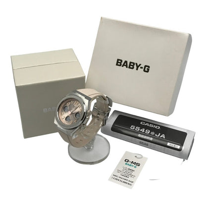 CASIO BABY-G 腕時計 レディース アナログ/デジタル タフソーラー 電波 LEDライト カジュアル シルバー/ピンク MSG-W610FE-4AJF 中古 T1