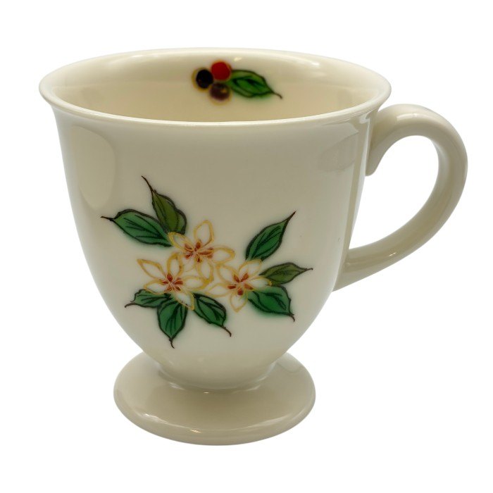 陶あん 小川珈琲 京焼 清水焼 カップ＆ソーサー 白 珈琲の花 No.8051 コーヒー 洋食器 おしゃれ 花柄 中古 W1