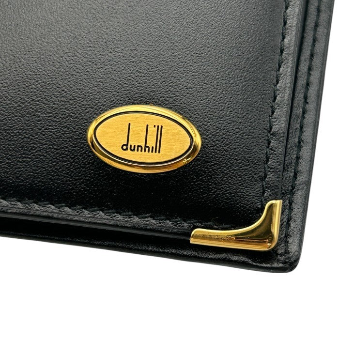 dunhill ダンヒル 財布 メンズ 2つ折り レザー ブラック 本革 ブランド ミニ コンパクト 小銭入れ カード入れ 中古 W４