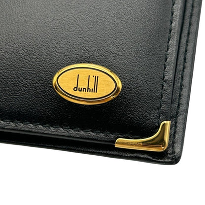 dunhill ダンヒル 財布 メンズ 2つ折り レザー ブラック 本革 ブランド ミニ コンパクト 小銭入れ カード入れ 中古 W４