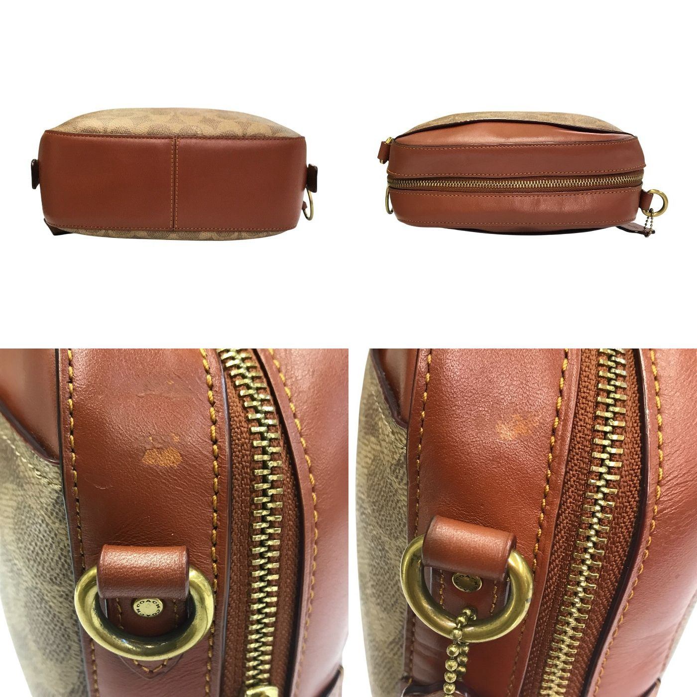 COACH コーチ ショルダーバッグ レディース PVCシグネチャー 斜め掛け チェーン ブラウン 31208 中古 T1