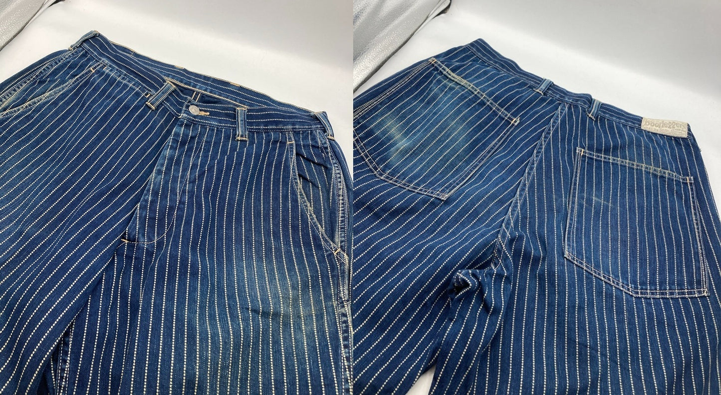Bootleggers ブートレガーズ ヒッコリー ワークパンツ サイズ34×34 メンズ 中古 D4