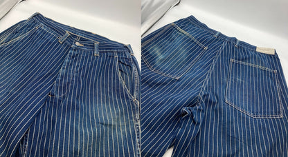 Bootleggers ブートレガーズ ヒッコリー ワークパンツ サイズ34×34 メンズ 中古 D4