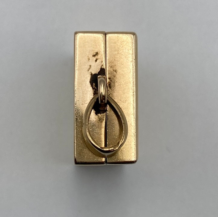 K18 ボックス型 ロケット ペンダントトップ 中古 D4