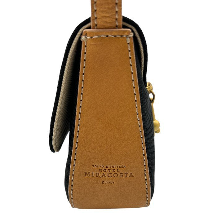 Disney TOKYO DISNEYSEA HOTEL MIRACOSTA レザー ショルダーバッグ ディズニー 東京ディズニーホテル ミラコスタ 鞄 超希少 中古 W４