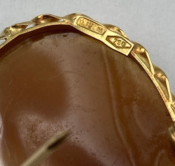 K18 カメオ ブローチ/ペンダントトップ 中古 D4