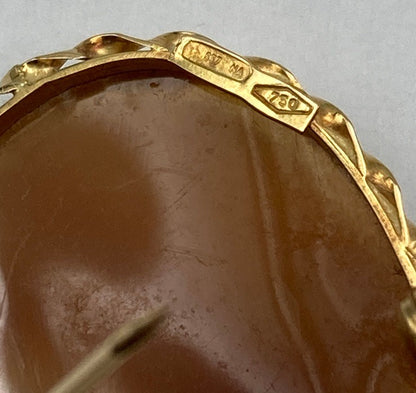 K18 カメオ ブローチ/ペンダントトップ 中古 D4